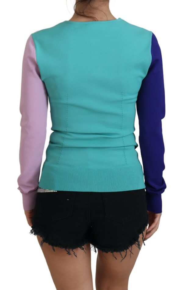 Dolce & Gabbana Chic Multicolor V-Neck Pullover Sweater - Image 3