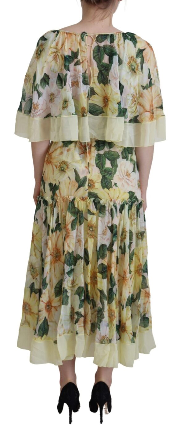 Dolce & Gabbana Floral Silk Pleated Maxi Dress - Image 3