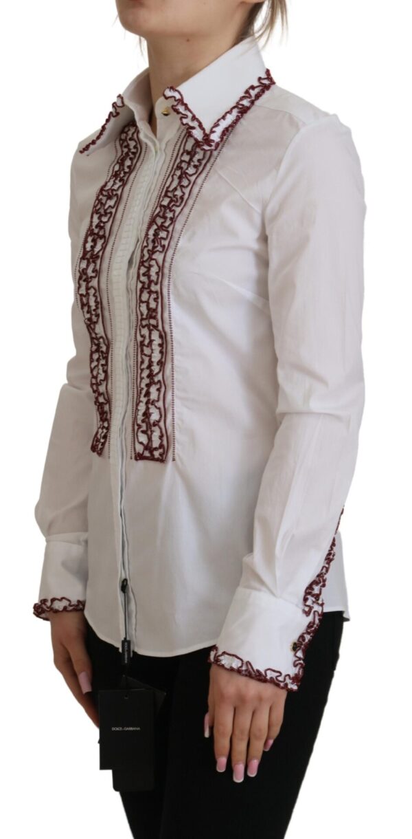 Dolce & Gabbana Elegant White Cotton Polo Top - Image 2