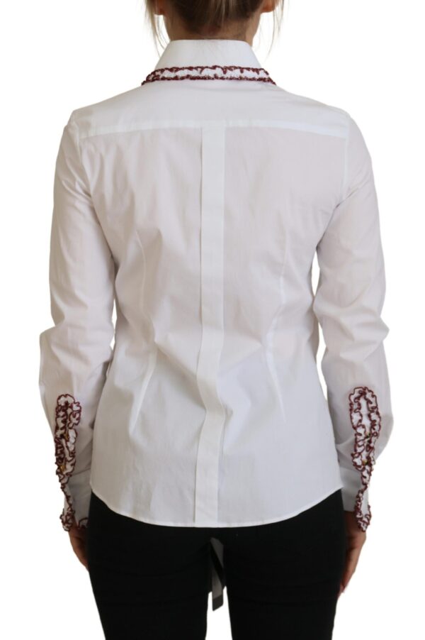 Dolce & Gabbana Elegant White Cotton Polo Top - Image 3