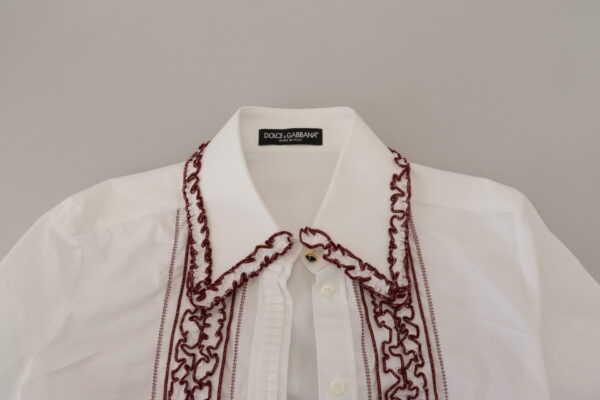 Dolce & Gabbana Elegant White Cotton Polo Top - Image 5