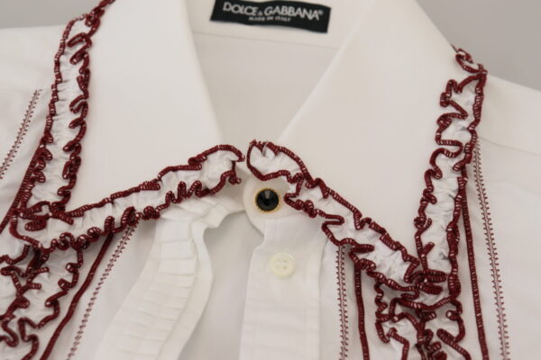 Dolce & Gabbana Elegant White Cotton Polo Top - Image 7