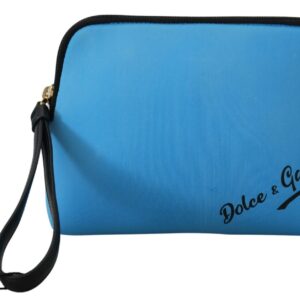 Dolce & Gabbana Elegant Blue Polyamide Pouch Bag