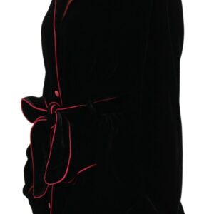 Dolce & Gabbana Elegant Black Silk-Blend Jacket with Waist Belt