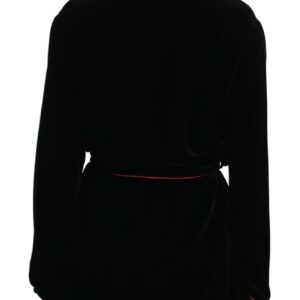 Dolce & Gabbana Elegant Black Silk-Blend Jacket with Waist Belt