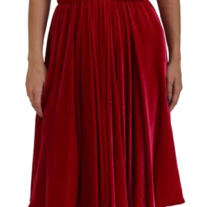 Dolce & Gabbana Enchanting Strapless Midi Dress in Dark Pink