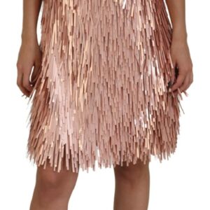 Dolce & Gabbana Elegant Pink A-Line Tinsel Dress