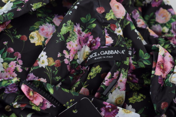 Dolce & Gabbana Elegant Floral Mini Dress with Logo Detail - Image 7