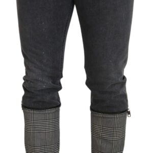 Dolce & Gabbana Elegant Grey Checkered Denim Treasure