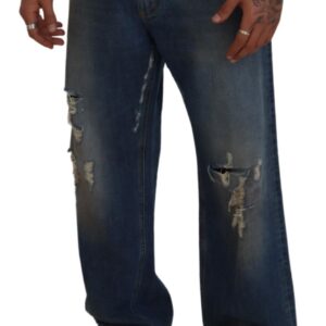 Dolce & Gabbana Stunning Tattered Denim Italian Jeans