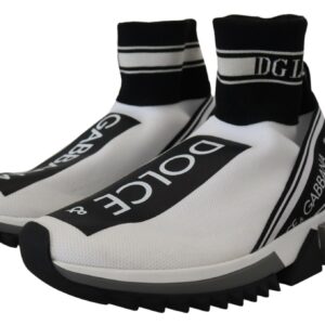 Dolce & Gabbana Chic Black and White Sorrento Slip-On Sneakers