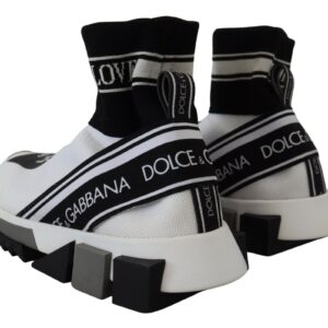 Dolce & Gabbana Chic Black and White Sorrento Slip-On Sneakers