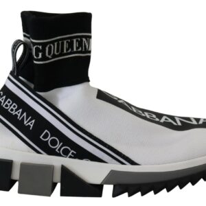 Dolce & Gabbana Chic Black and White Sorrento Slip-On Sneakers