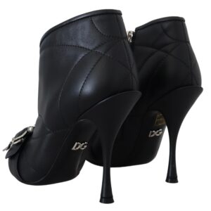 Dolce & Gabbana Elegant Black Quilted Leather Booties