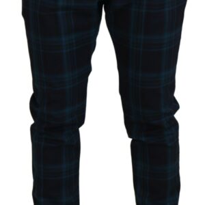 Dolce & Gabbana Elegant Plaid Wool Dress Pants