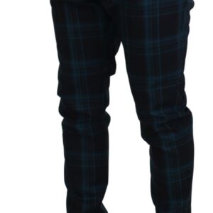 Dolce & Gabbana Elegant Plaid Wool Dress Pants