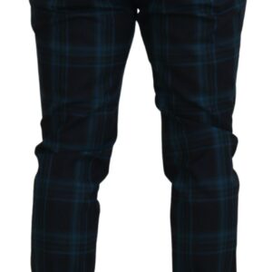 Dolce & Gabbana Elegant Plaid Wool Dress Pants