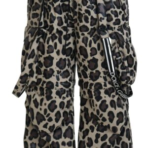 Dolce & Gabbana Multicolor Leopard Print Snow Pants