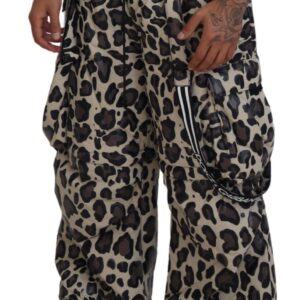 Dolce & Gabbana Multicolor Leopard Print Snow Pants