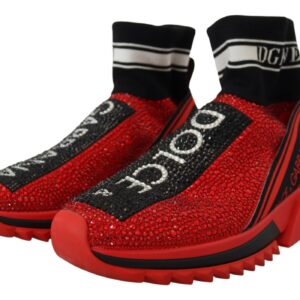 Dolce & Gabbana Exquisite Red Sorrento Slip-On Sneakers