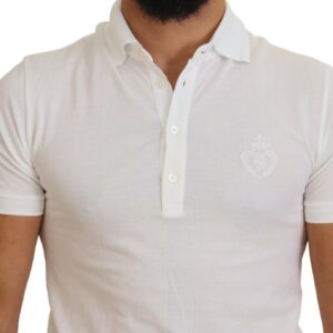 Dolce & Gabbana Elegant White Cotton Blend Polo