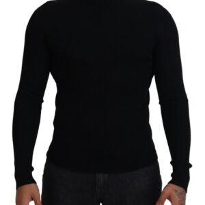 Dolce & Gabbana Elegant Black Wool Half Zip Turtleneck Sweater