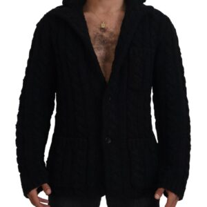 Dolce & Gabbana Elegant Black Wool-Cashmere Cardigan Sweater