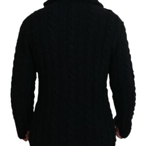 Dolce & Gabbana Elegant Black Wool-Cashmere Cardigan Sweater