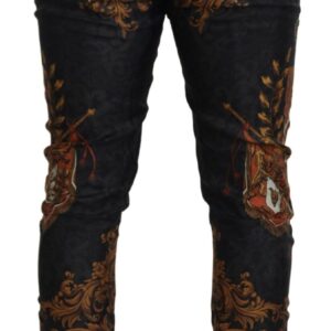 Dolce & Gabbana Baroque Crown Silk Sweatpants