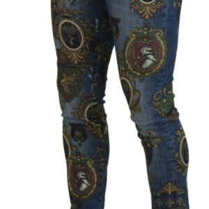 Dolce & Gabbana Elegant Slim-Fit Printed Denim Jeans