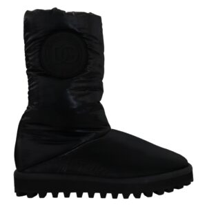 Dolce & Gabbana Elegant Mid-Calf Boots in Black Polyester