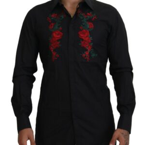 Dolce & Gabbana Elegant Floral Embroidered Cotton Shirt