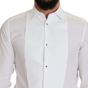 Dolce & Gabbana Elegant White Cotton Poplin Slim Fit Shirt