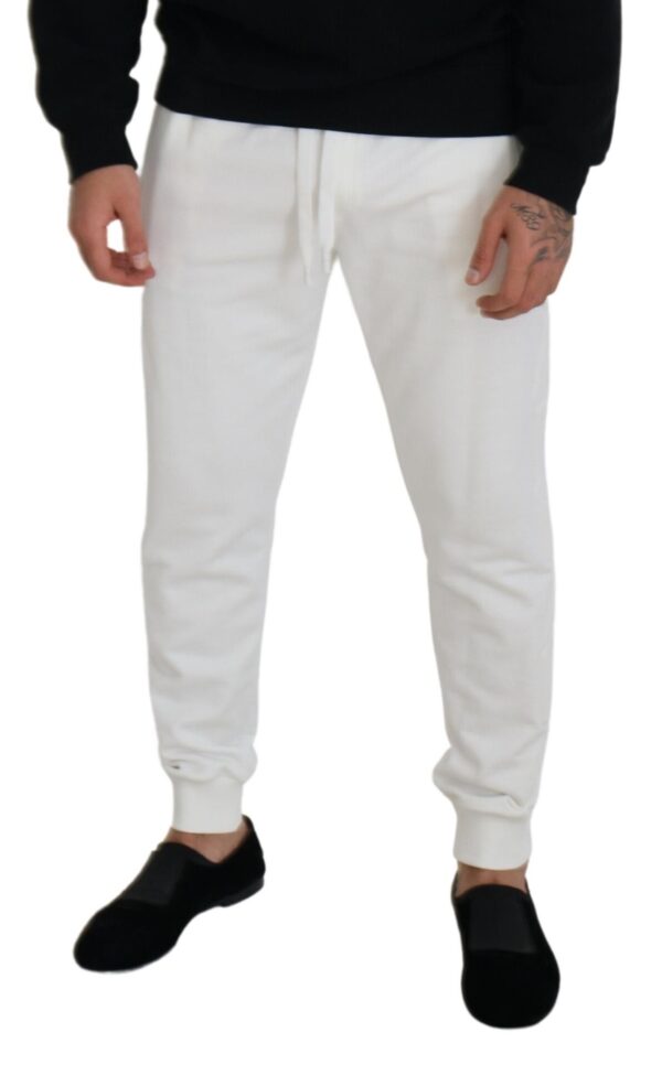 Dolce & Gabbana Elegant White Cotton Sweatpants - Image 4