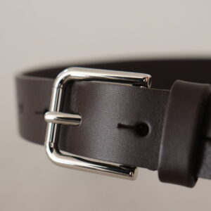 Dolce & Gabbana Elegant Leather Belt With Logo Buckle