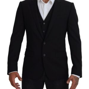 Dolce & Gabbana Elegant Black Martini Two-Piece Suit