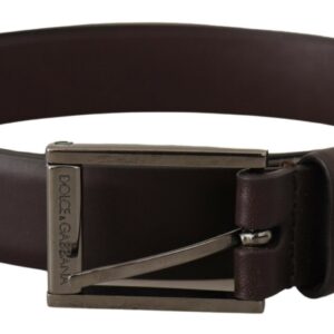 Dolce & Gabbana Elegant Dark Brown Leather Belt