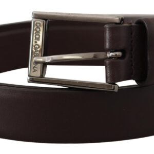 Dolce & Gabbana Elegant Dark Brown Leather Belt