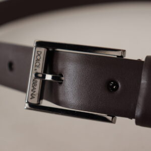 Dolce & Gabbana Elegant Dark Brown Leather Belt