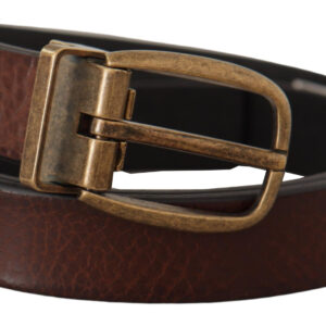 Dolce & Gabbana Elegant Leather Belt with Metal Buckle