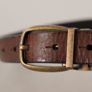 Dolce & Gabbana Elegant Leather Belt with Metal Buckle