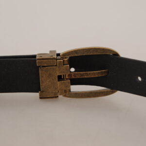 Dolce & Gabbana Elegant Leather Belt with Metal Buckle