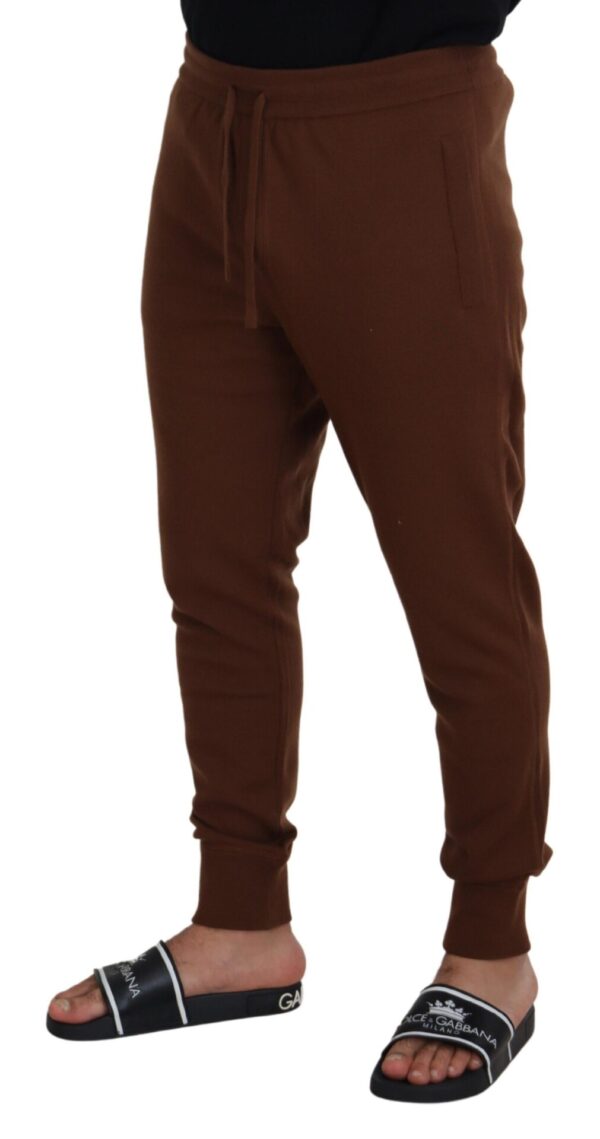 Dolce & Gabbana Elegant Brown Cashmere Jogger Pants - Image 2