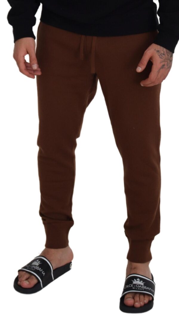 Dolce & Gabbana Elegant Brown Cashmere Jogger Pants - Image 4