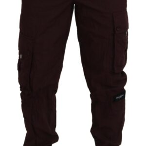 Dolce & Gabbana Elegant Burgundy Cotton Jogger Pants