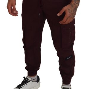 Dolce & Gabbana Elegant Burgundy Cotton Jogger Pants