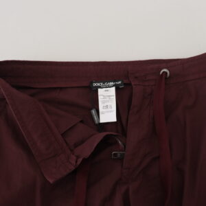 Dolce & Gabbana Elegant Burgundy Cotton Jogger Pants