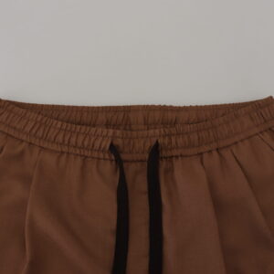 Dolce & Gabbana Chic Brown Cashmere-Silk Jogger Pants