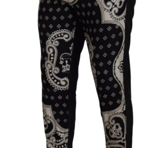 Dolce & Gabbana Elegant Bandana Print Silk-Cotton Pants