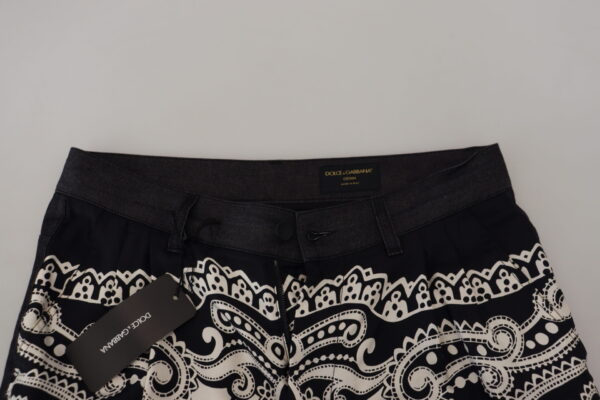 Dolce & Gabbana Elegant Bandana Print Silk-Cotton Pants - Image 4